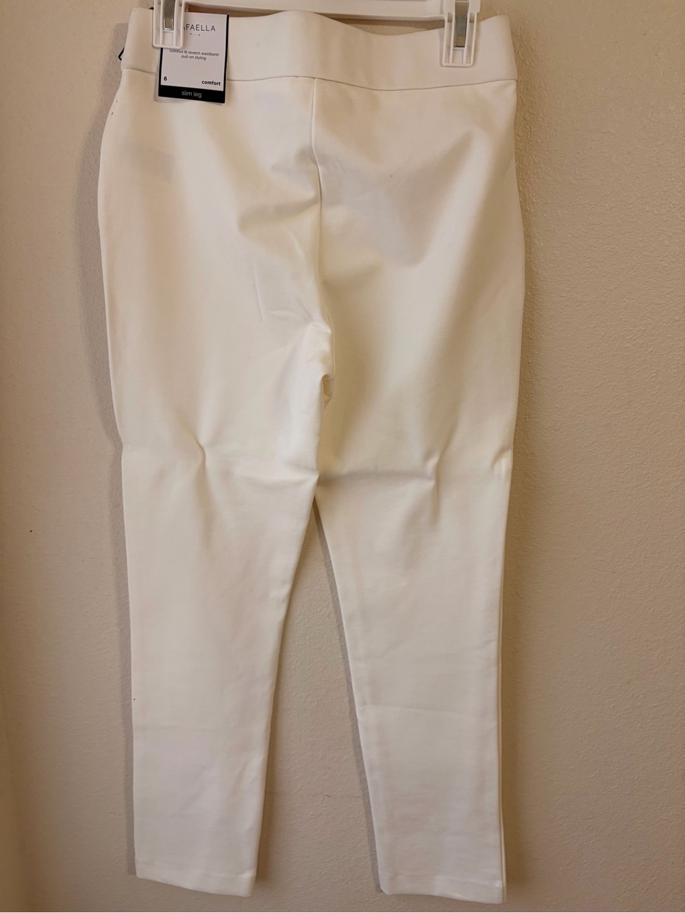 Rafaella Cream Straight-Leg Pull-On Pants - Picture 2 of 4